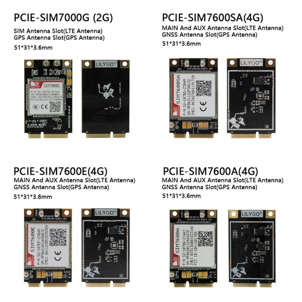 TTGO T-PCIE ESP32-WROVER-B AXP192 Chip WiFi Bluetooth Nano Card SIM Series Module Hardware Composable Development Board, PCIE-SIM7070G Module, PCIE-SIM7070G Module
