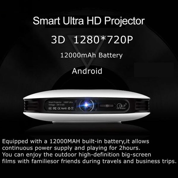 Wejoy DL-S9 220 Lumens 1280x720 720P Android 6.0 HD Bluetooth WiFi Smart Laser 3D Projector, Support HDMI / USB x 2 / TF Card
