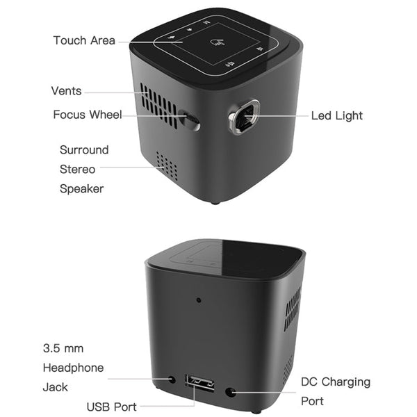 Wejoy S12 50 ANSI Lumen 1920x1080P  Android 7.1 HD Bluetooth 4.1 WiFi Smart 3D Projector, 1G+16G