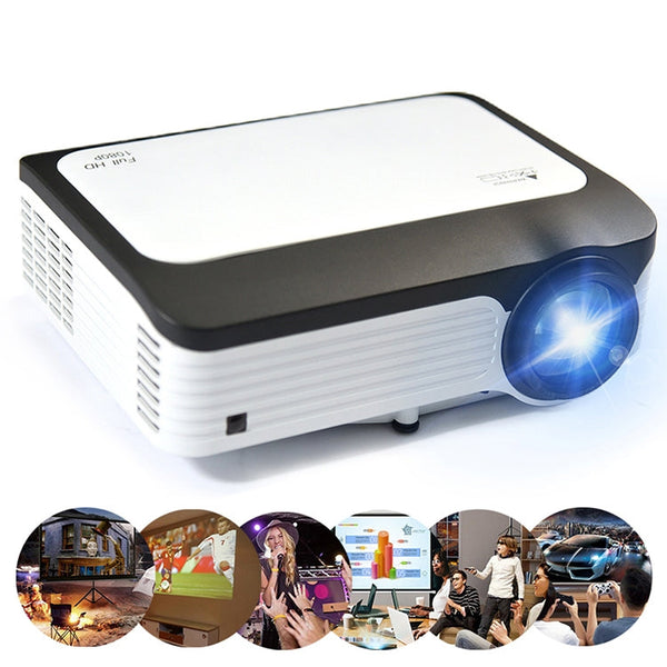 Wejoy L6 5 inch 200 ANSI Lumen 1920 x 1080P Android 6.0 HD Bluetooth 4.0 WiFi HD Smart Projector, Support AV / VGA / HDMI / 2 x USB / RJ45, 1G+8G, Android 6.0
