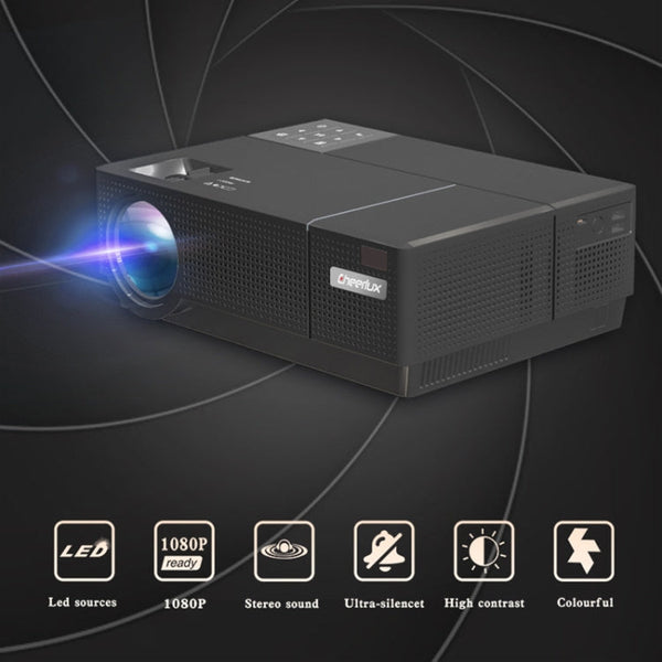 Cheerlux CL770 1920 x 1080P Full HD Smart Projector Android 9.0 1GB+8GB, CL770 (Black)