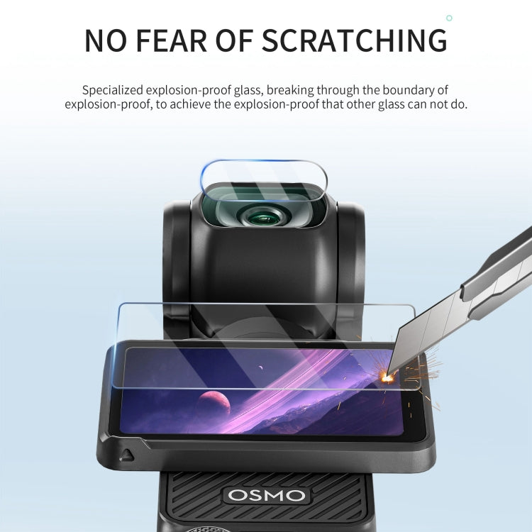 For DJI OSMO Pocket 3 STARTRC 2 in 1 Tempered Glass Lens Protector + Screen Film