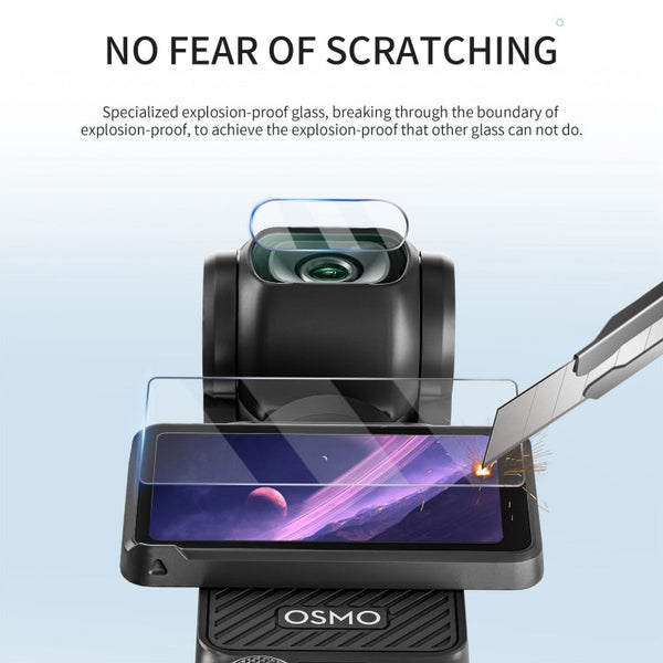 For DJI OSMO Pocket 3 STARTRC 2 in 1 Tempered Glass Lens Protector + Screen Film