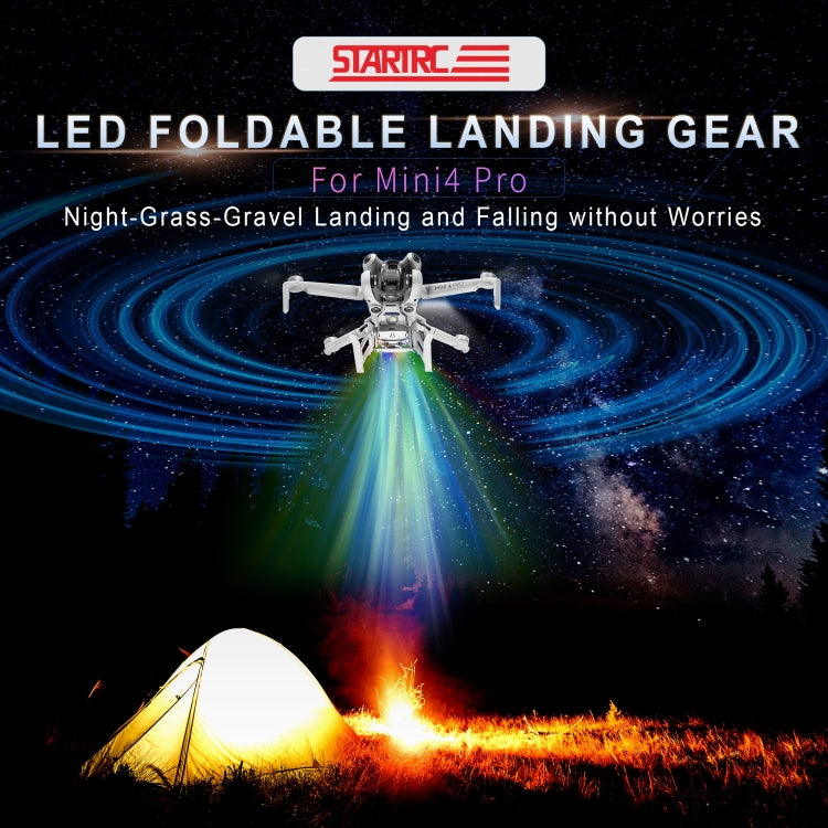 For DJI Mini 4 Pro STARTRC LED Light Folding Heightened Landing Gear Training Rack