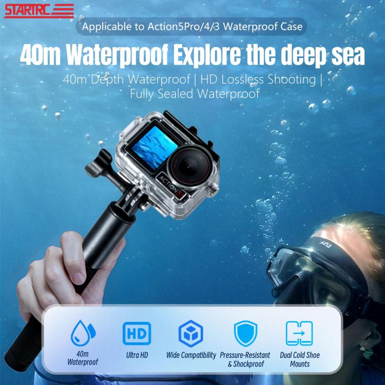 For DJI Osmo Action 5 Pro / 3 / 4 STARTRC 40m Underwater Waterproof Housing Diving Case