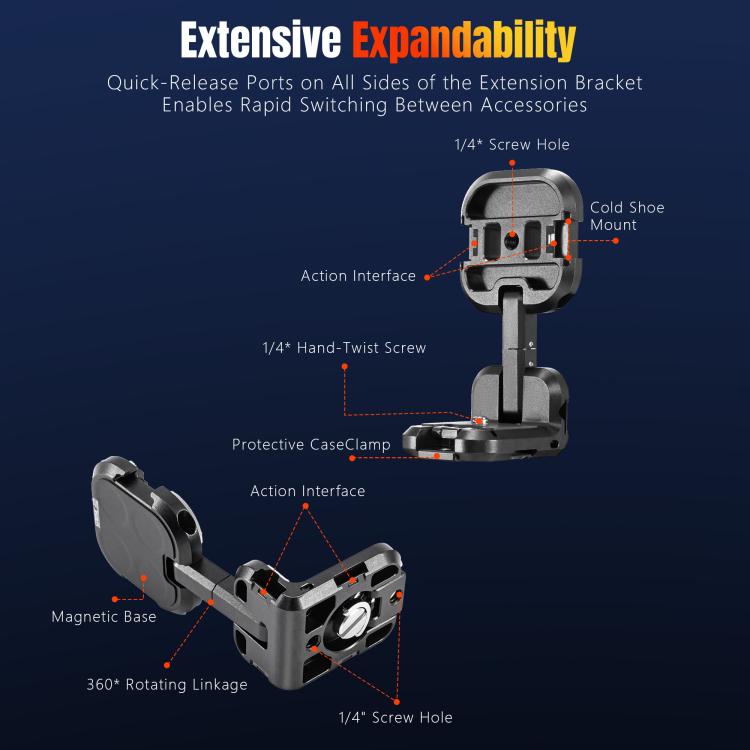 For DJI Osmo Pocket 3 STARTRC Metal L-shaped Expansion Bracket