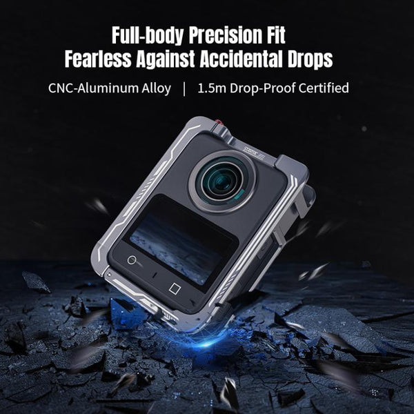 For DJI Osmo 360 STARTRC Metal Cage Frame with Cold Shoe