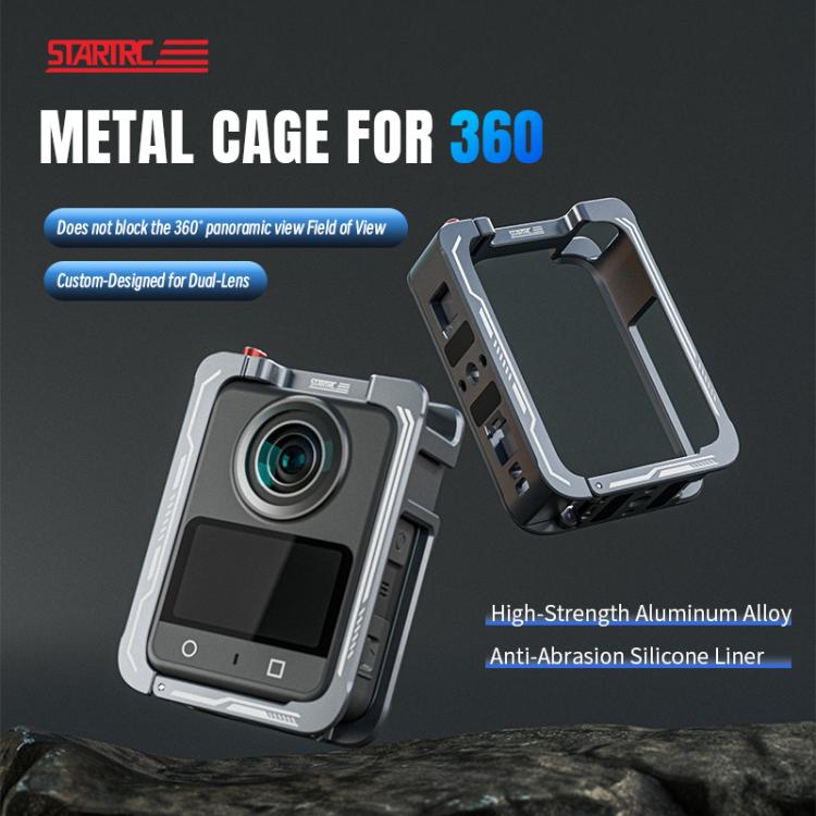 For DJI Osmo 360 STARTRC Metal Cage Frame with Cold Shoe
