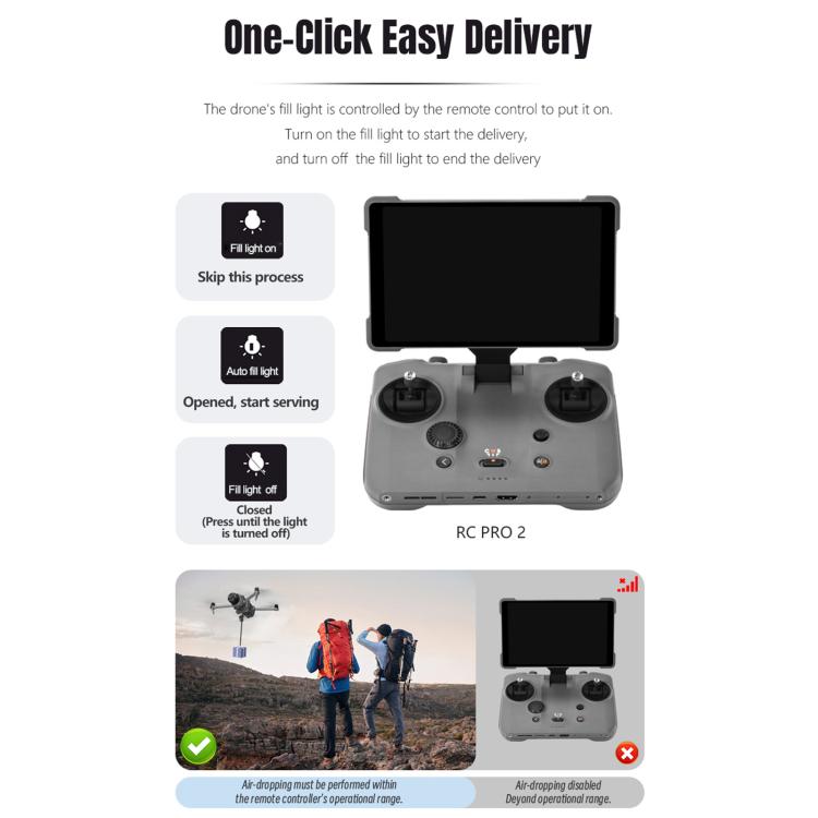 For DJI Mavic 4 Pro STARTRC Air-Dropping System Thrower Parabolic with Expansion Bracket