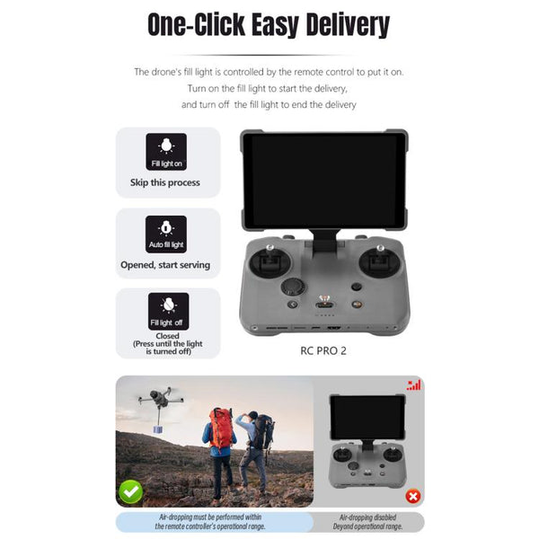 For DJI Mavic 4 Pro STARTRC Air-Dropping System Thrower Parabolic with Expansion Bracket