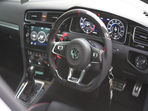 Volkswagen Golf MK7 / MK7.5 GTI / GTD / R-Line / R Carbon Fibre Steering Wheel (CUSTOM / 2013 - 2020 Models)