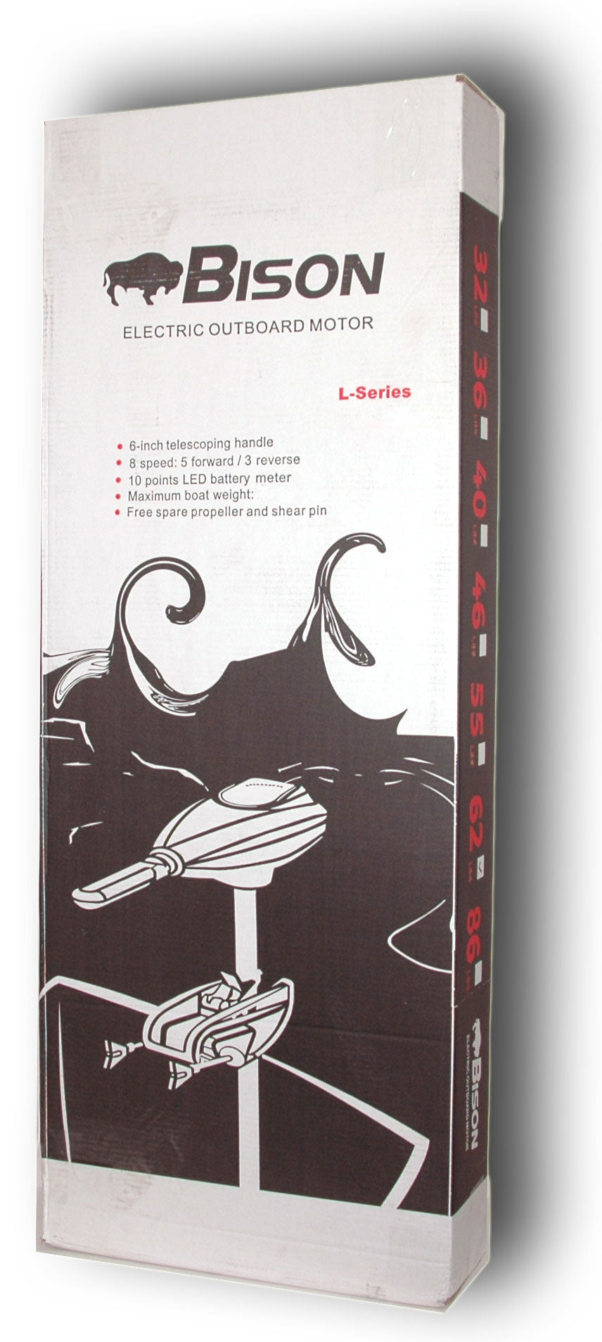 BISON 68'lb ELECTRIC OUTBOARD TROLLING MOTOR FREE SPARE PROPELLER