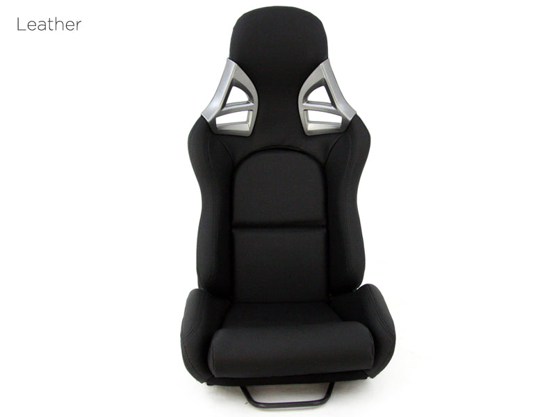 Aftermarket Universal Bucket Seat with Carbon Back - Porsche Style for Boxster Cayman 911 GT3 GT4 - Black Synthetic Leather