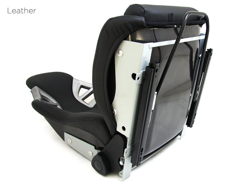 Aftermarket Universal Bucket Seat with Carbon Back - Porsche Style for Boxster Cayman 911 GT3 GT4 - Black Synthetic Leather