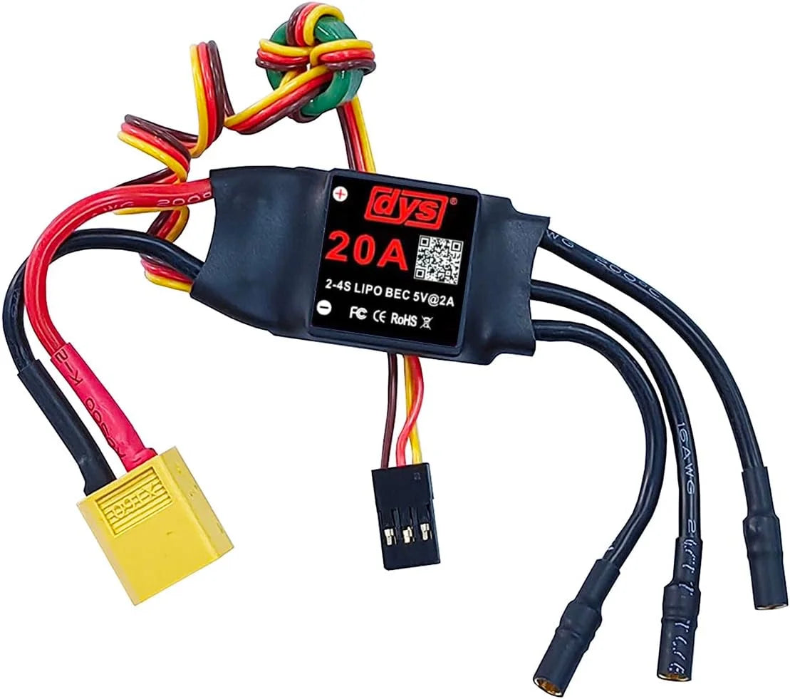 DYS 20A 2-4S Brushless ESC With 5V/2A BEC For RC fixed-wing Aircraft