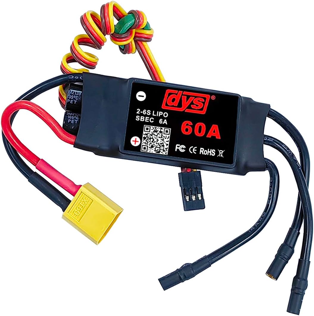 DYS 60A 2-6S Brushless ESC With 5V/6A BEC For RC fixed-wing Aircraft