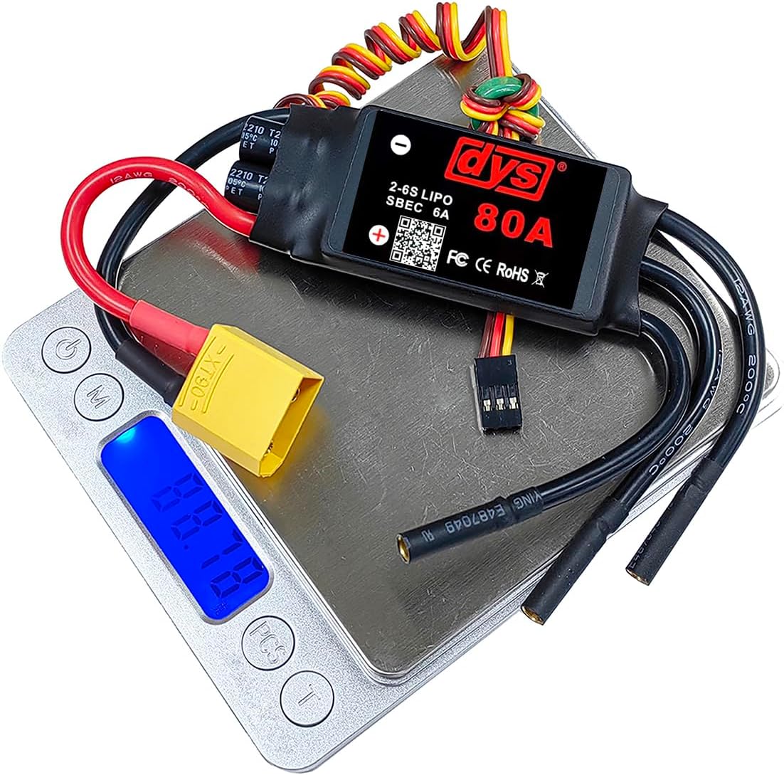 DYS 80A 2-6S Brushless ESC With 5V/6A BEC For RC fixed-wing Aircraft