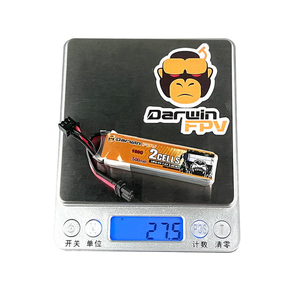 DarwinFPV 2s 500mAh 7.6V 100C Lipo Battery