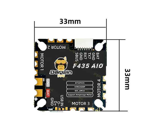 DarwinFPV F435 45A AM32 AIO Flight Controller