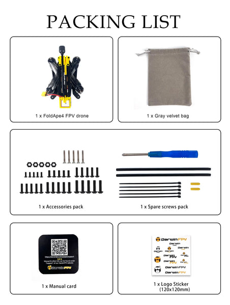 DarwinFPV FoldApe4 Analog Frame