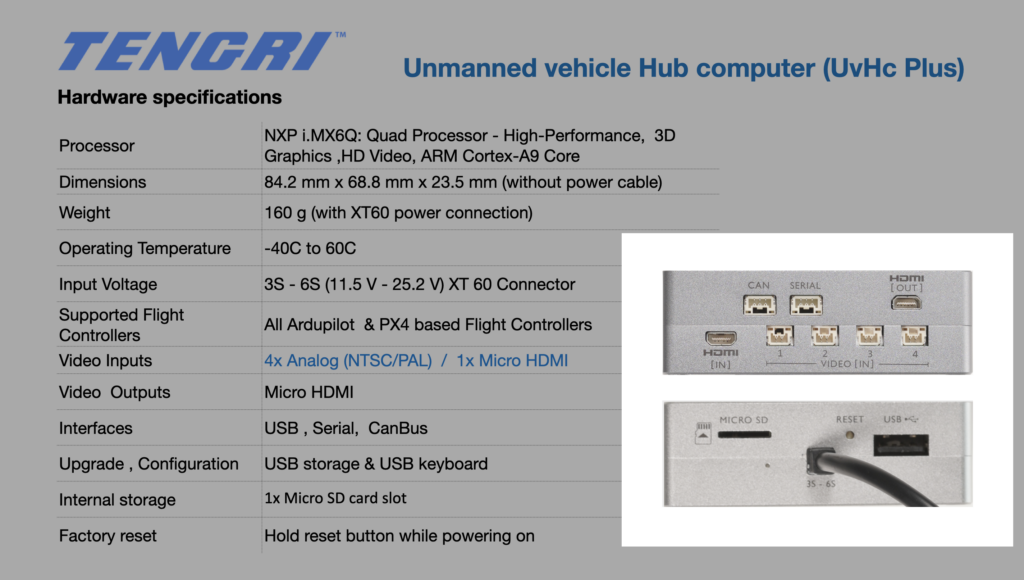 Tengri Unmanned vehicle HUB computer (UvHc)