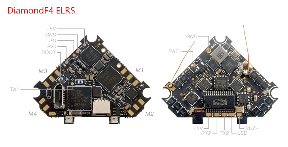 Diamond F4 5in1 1s Brushless Flight Controller (ELRS / FRsky)