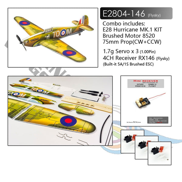 Dancing Wings E28 420mm Hurricane MK1 R/C Aircraft Kit