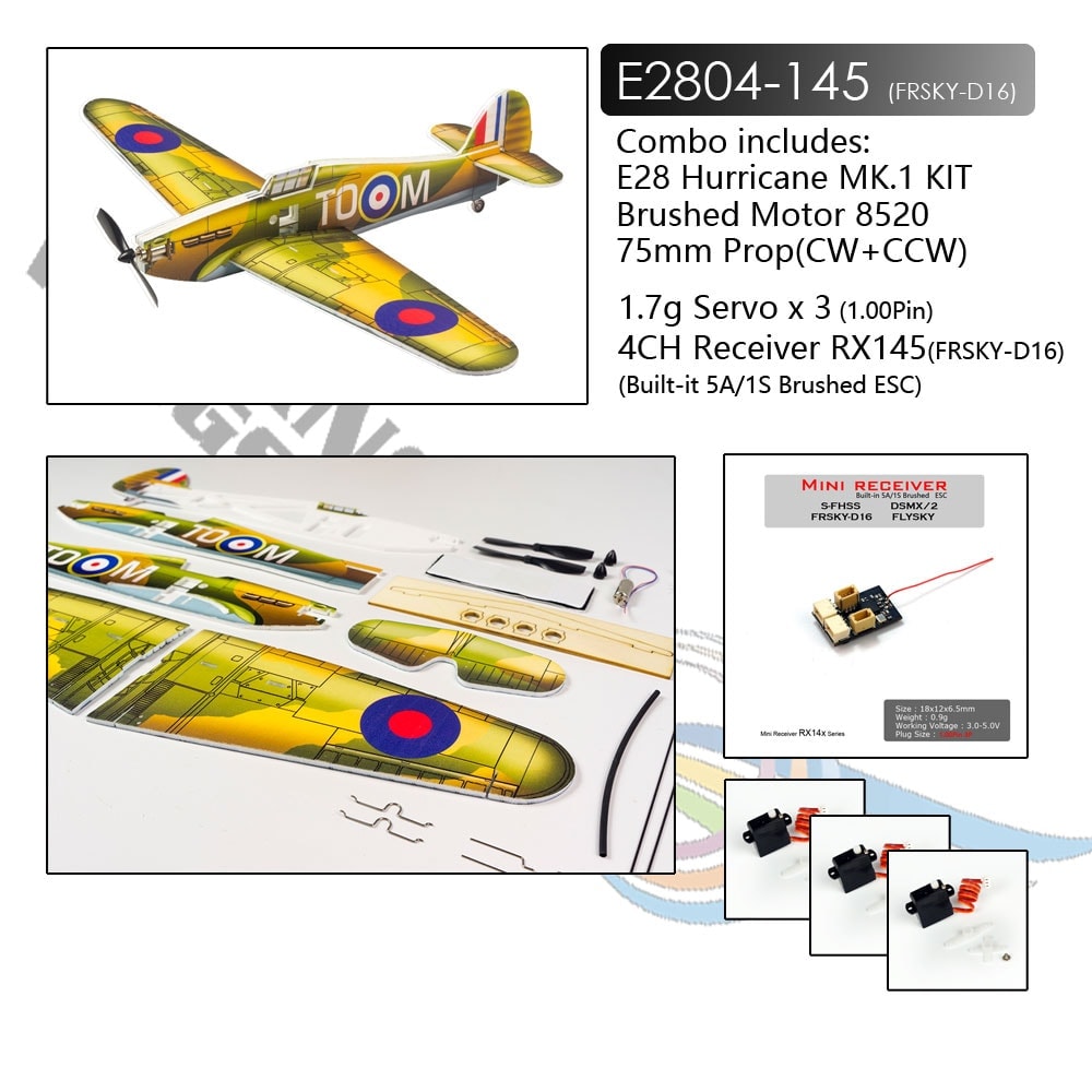 Dancing Wings E28 420mm Hurricane MK1 R/C Aircraft Kit