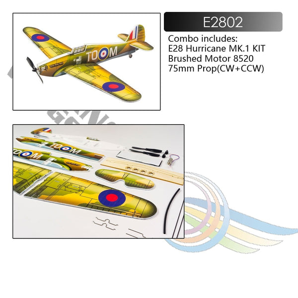 Dancing Wings E28 420mm Hurricane MK1 R/C Aircraft Kit