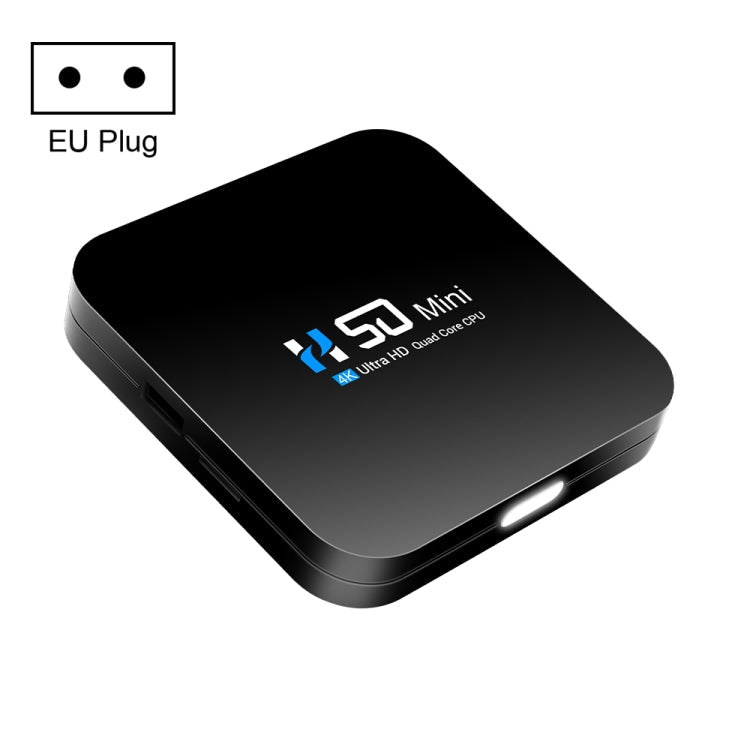 H50 Mini 4K Smart Network TV Box, Android 10.0, RK3318 Quad Core, 2GB+16GB, EU Plug, 2GB+16GB