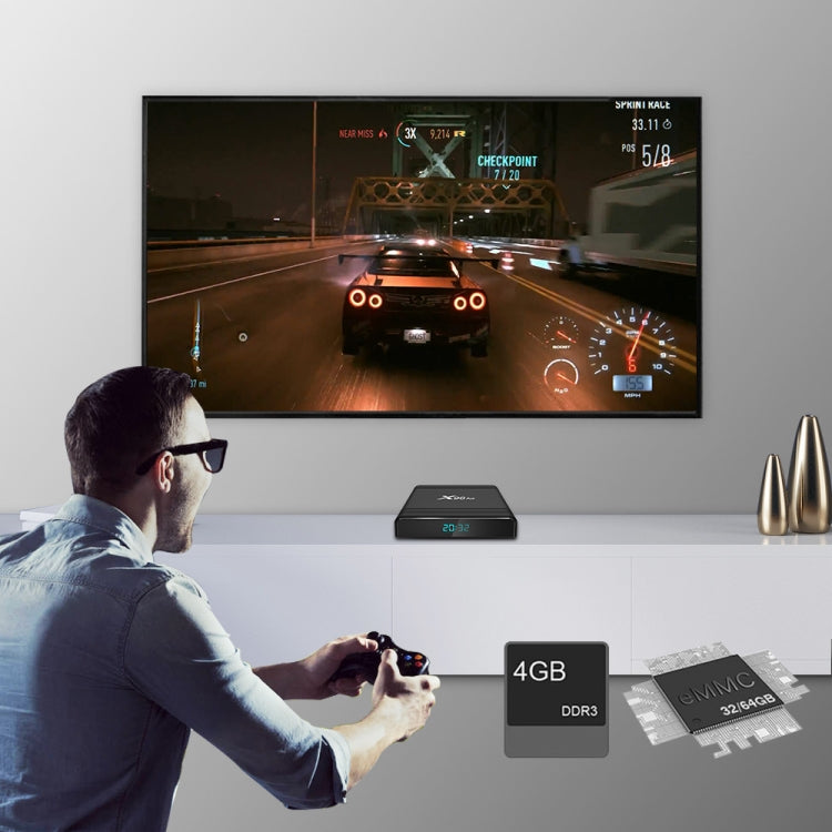 X96 Air 8K Smart TV BOX Android 9.0 Media Player with Remote Control, Quad-core Amlogic S905X3, RAM: 4GB, ROM: 64GB, Dual Band WiFi, Bluetooth, AU Plug