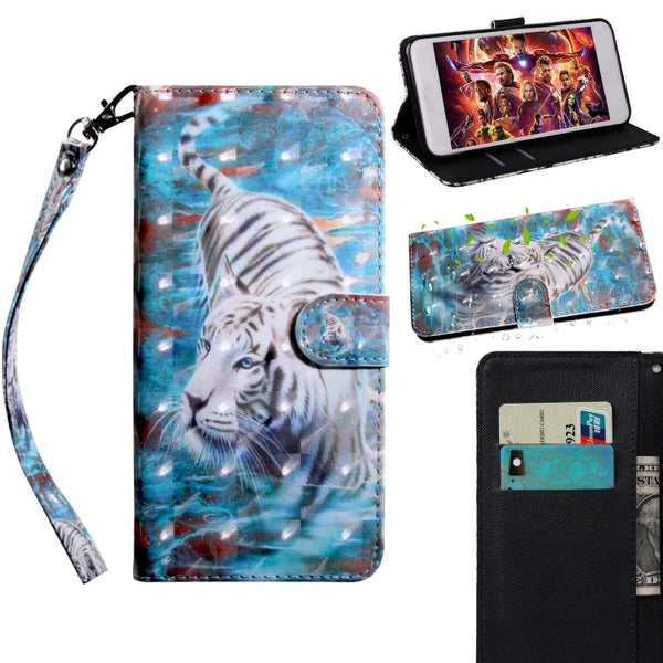3D Painting Pattern Coloured Drawing Horizontal Flip TPU + PU Leather Case with Holder & Card Slots & Wallet
