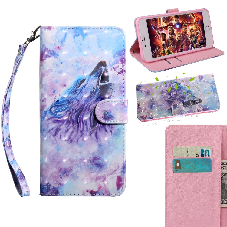 3D Painting Pattern Coloured Drawing Horizontal Flip TPU + PU Leather Case with Holder & Card Slots & Wallet