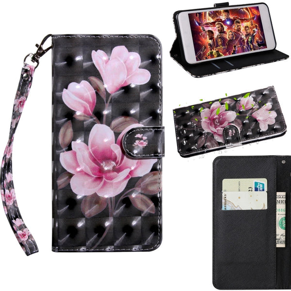 3D Painting Pattern Coloured Drawing Horizontal Flip TPU + PU Leather Case with Holder & Card Slots & Wallet