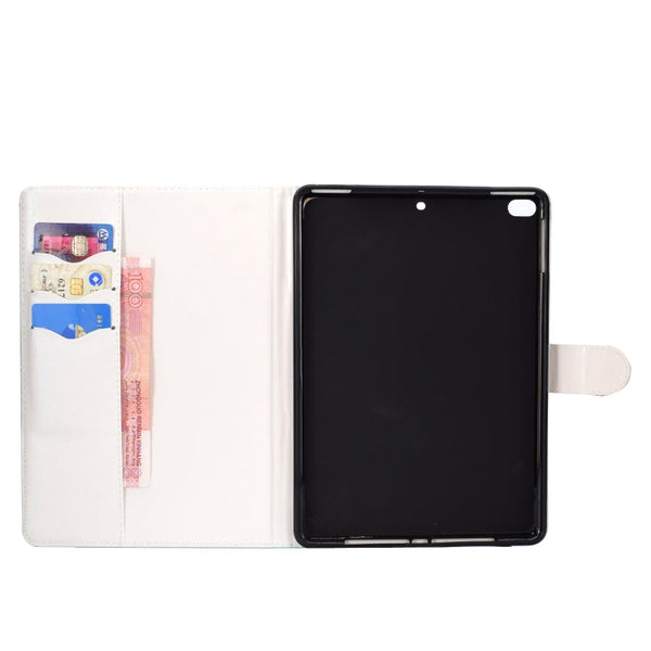 Colored Pattern Drawing Horizontal Flip PU Leather Case with Three-folding Holder & Sleep / Wake-up Function