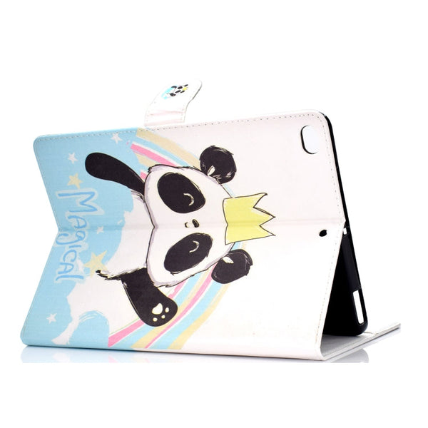 Colored Pattern Drawing Horizontal Flip PU Leather Case with Three-folding Holder & Sleep / Wake-up Function