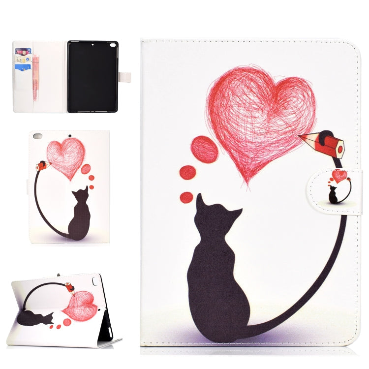 Colored Pattern Drawing Horizontal Flip PU Leather Case with Three-folding Holder & Sleep / Wake-up Function