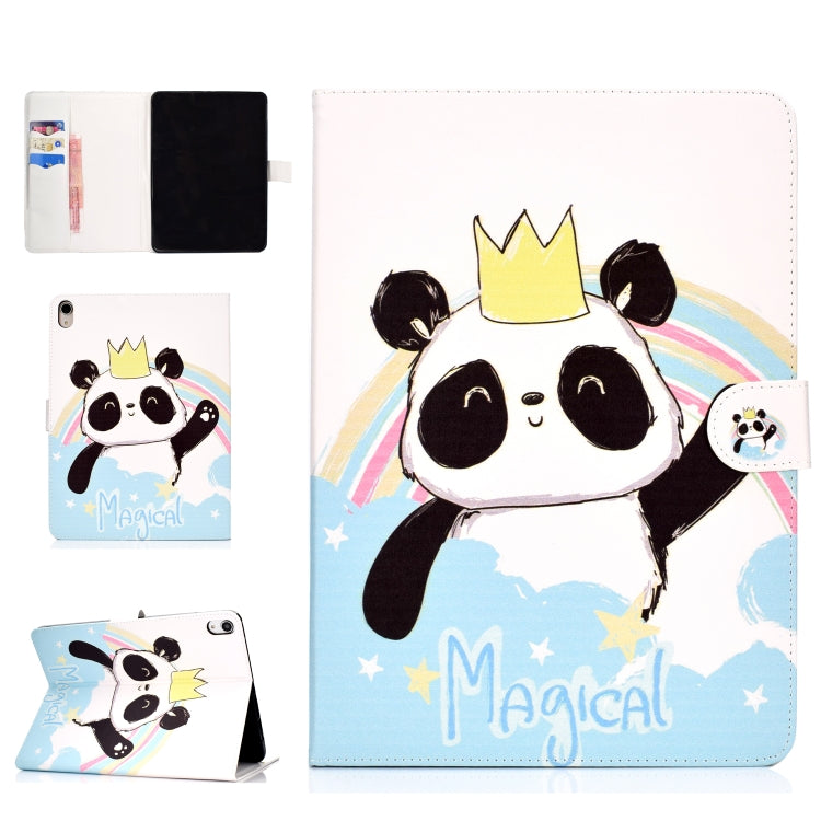 Colored Pattern Drawing Horizontal Flip PU Leather Case with Three-folding Holder & Sleep / Wake-up Function
