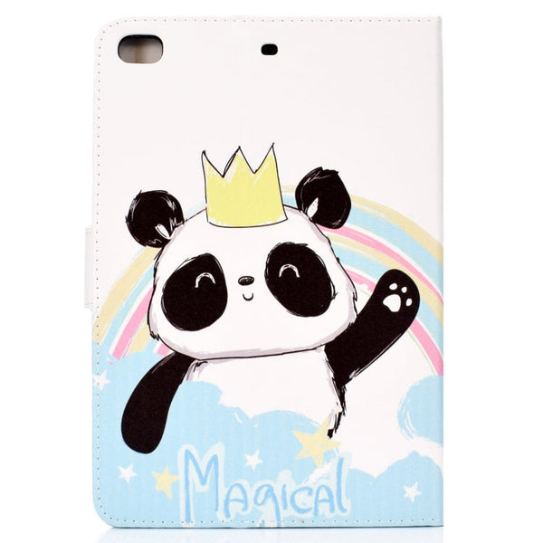 Colored Pattern Drawing Horizontal Flip PU Leather Case with Three-folding Holder & Sleep / Wake-up Function