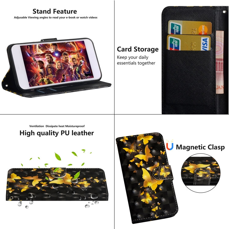 3D Painting Pattern Horizontal Flip TPU + PU Leather Case with Holder & Card Slots & Wallet