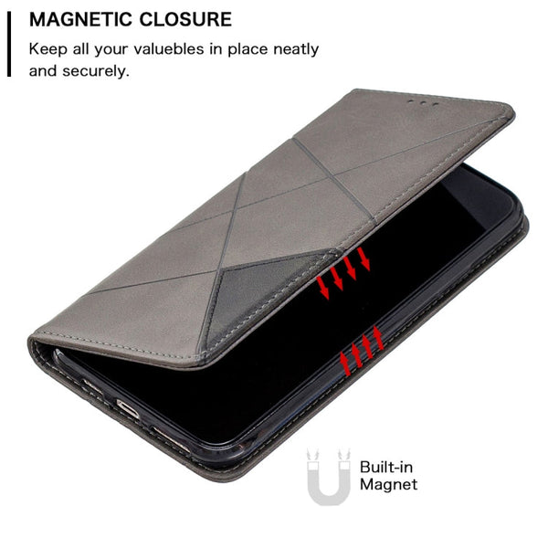 Rhombus Texture Horizontal Flip Magnetic Leather Case with Holder & Card Slots & Wallet, For iPhone 11