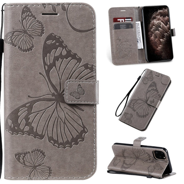 Pressed Printing Butterfly Pattern Horizontal Flip PU Leather Case with Holder & Card Slots & Wallet & Lanyard, For iPhone 11 Pro, For iPhone 11, For iPhone 11 Pro Max