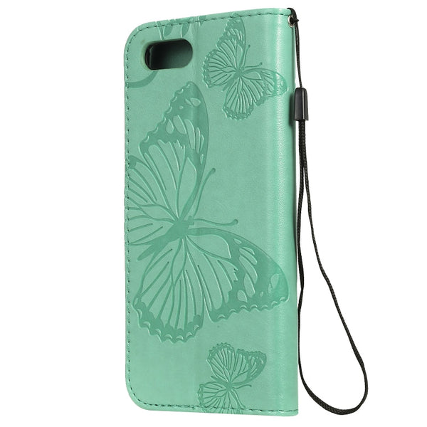 Pressed Printing Butterfly Pattern Horizontal Flip PU Leather Case with Holder & Card Slots & Wallet & Lanyard, For OPPO A1K / C2, For Vivo Y93 / Y91 / Y95, For Huawei P20 Lite 2019 / Nova 5i