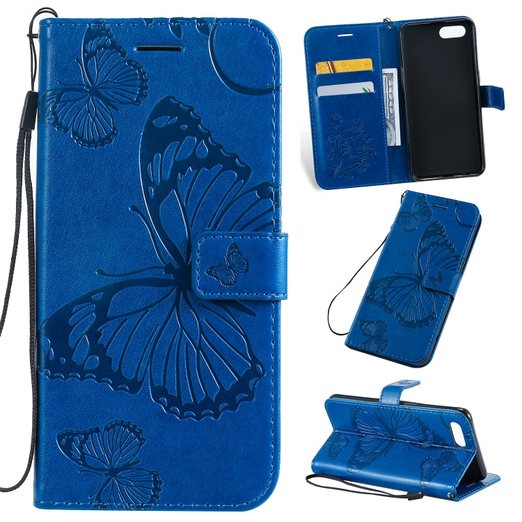 Pressed Printing Butterfly Pattern Horizontal Flip PU Leather Case with Holder & Card Slots & Wallet & Lanyard, For OPPO A1K / C2, For Vivo Y93 / Y91 / Y95, For Huawei P20 Lite 2019 / Nova 5i
