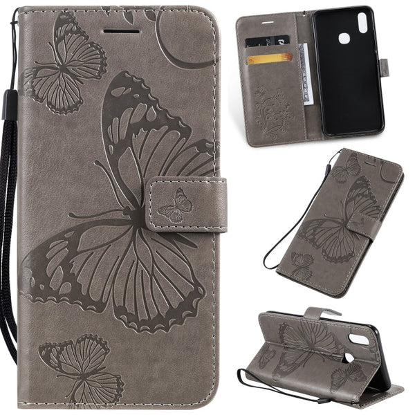 Pressed Printing Butterfly Pattern Horizontal Flip PU Leather Case with Holder & Card Slots & Wallet & Lanyard, For OPPO A1K / C2, For Vivo Y93 / Y91 / Y95, For Huawei P20 Lite 2019 / Nova 5i