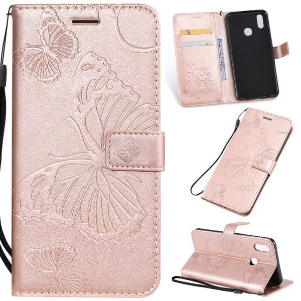 Pressed Printing Butterfly Pattern Horizontal Flip PU Leather Case with Holder & Card Slots & Wallet & Lanyard, For OPPO A1K / C2, For Vivo Y93 / Y91 / Y95, For Huawei P20 Lite 2019 / Nova 5i