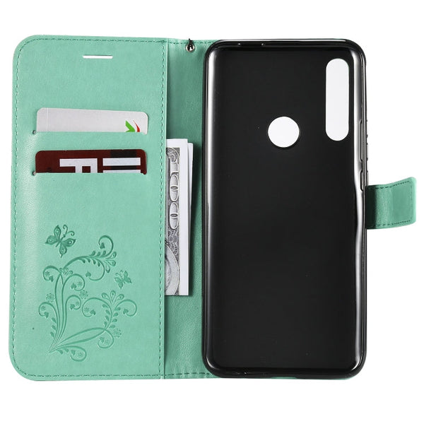 Pressed Printing Butterfly Pattern Horizontal Flip PU Leather Case with Holder & Card Slots & Wallet & Lanyard, For Huawei P Smart Z / Y9 Prime 2019, For Galaxy A80, For Galaxy Note 10+ / 10 Pro