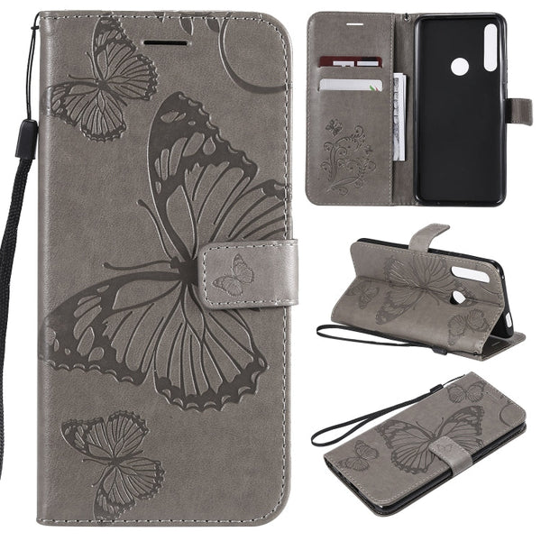 Pressed Printing Butterfly Pattern Horizontal Flip PU Leather Case with Holder & Card Slots & Wallet & Lanyard, For Huawei P Smart Z / Y9 Prime 2019, For Galaxy A80, For Galaxy Note 10+ / 10 Pro