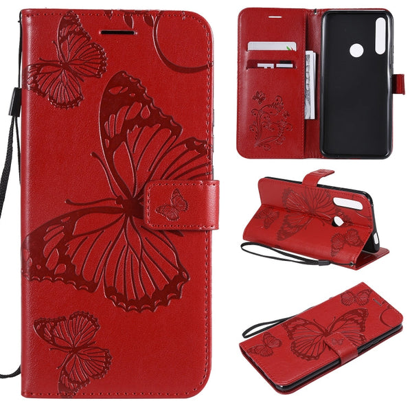 Pressed Printing Butterfly Pattern Horizontal Flip PU Leather Case with Holder & Card Slots & Wallet & Lanyard, For Huawei P Smart Z / Y9 Prime 2019, For Galaxy A80, For Galaxy Note 10+ / 10 Pro