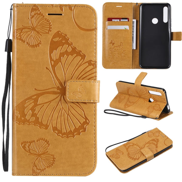 Pressed Printing Butterfly Pattern Horizontal Flip PU Leather Case with Holder & Card Slots & Wallet & Lanyard, For Huawei P Smart Z / Y9 Prime 2019, For Galaxy A80, For Galaxy Note 10+ / 10 Pro